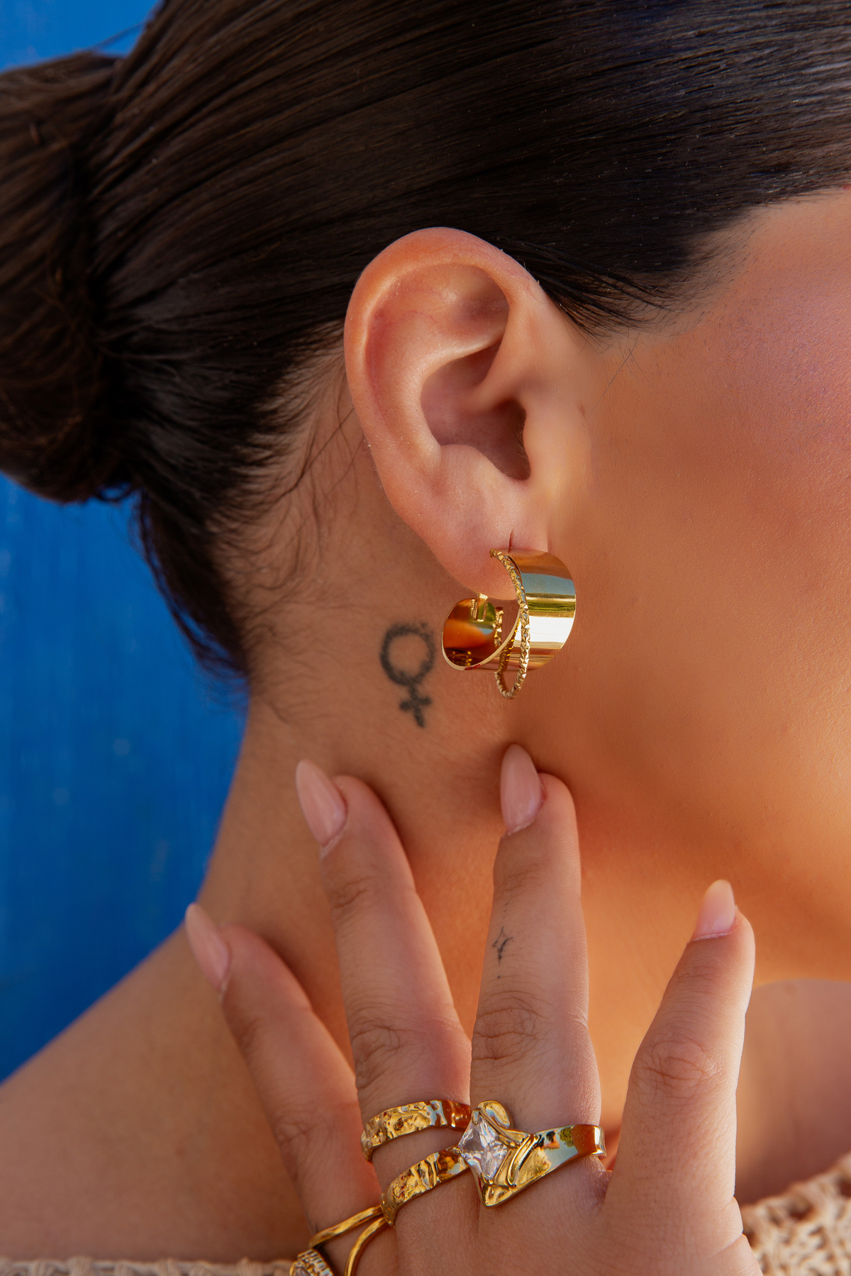 Diamond Gold Ring_Double lion earrings